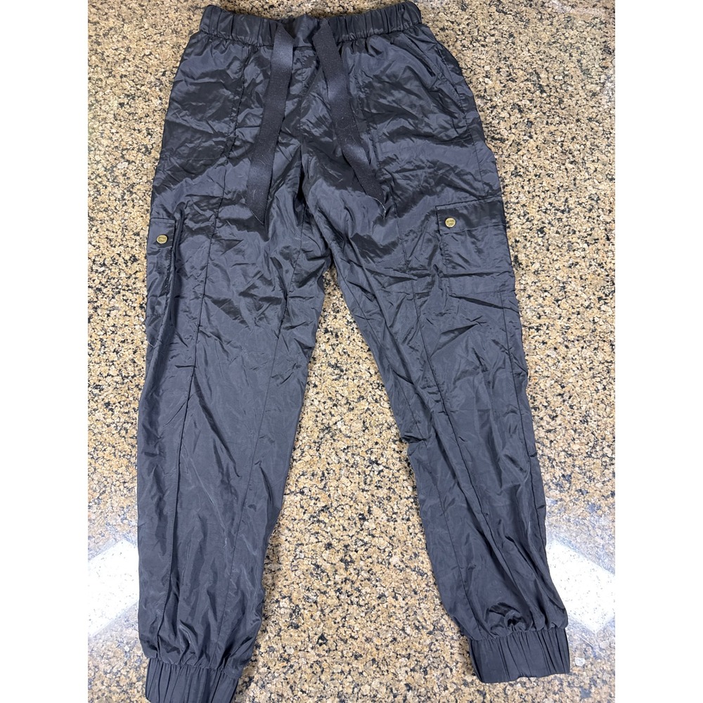 Victoria Sport Black Cargo Joggers XS Elastic Waist Ribbon Drawstring Pants